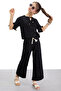 Black Halter T-Shirt Girl's Pants 2 Piece Set 21186