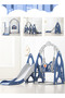 4 in 1 Kids Slide and Swing Set, Indoor/Outdoor Playground for Kids Baby with Basketball Hoop Blue - 2