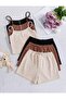 3-Piece Strap Crop Shorts Set