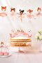 Birthday Ornament Set Set with Ballerina 42 Pieces Cake Ornament Streamers and Decorations Party Set
