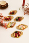 Cenz's Gold Set of 6 Sugar Bowl Turkish Delight Bowl Snack Bowl Coffee Side Presentation Bowl Decorative Mini Oval Bowl - 5