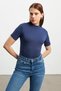 Women's 2 Pack Navy Blue Black Short Sleeve Blouse - 2