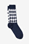 Men's Navy Blue-White Patterned Bamboo Socks - 2