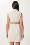 Women's Cream Straw Belt Mini Linen Dress Gp00020 - 4