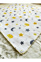 Yellow Crescent and Star Pattern Muslin Fabric Multi-Purpose Baby Swaddle Blanket - 3