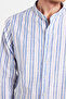 Men's Slim Fit Slim Fit Long Sleeve 100% Cotton Linen Texture Striped Prevailing Collar Shirt - 3