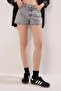Gri Yüksek Bel City Boy Denim Şort TWOSS23SR00199