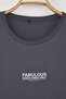 Antrasit Oversize Fit %100 Pamuk Ön ve Arka Baskılı Örme Büyük Beden T-Shirt TBBSS25BF00002 - 7