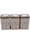 Erb25u6 Square Metal Storage Container 87x87x125, Set of 3, Retro - 2