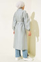 Women's Waist Tie Balloon Sleeve Trench Coat - 3