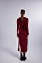 Shawl Collar Detailed Serre Blouse Claret Red - 5