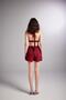 Elastic Waist Tie Comfy Bustier Claret Red - 6