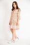Women's Colorful Large Size Woven Viscose Fabric V-Neck Skirt-Tiered Dress 65n36359 - 6