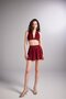 Elastic Waist Tie Comfy Bustier Claret Red - 5