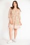 Women's Colorful Large Size Woven Viscose Fabric V-Neck Skirt-Tiered Dress 65n36359 - 4