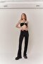 Women's Black Crop Tie Cardy Blouse - 5
