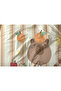 طقم غطاء لحاف فردي منقوش على شكل كابيبارا مقاس 160x220 سم - 6