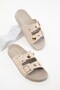 Women's Double Buckle Polyurethane Sole Summer Daily House Slippers Outdoor Slippers Stone Slippers Beige - 5