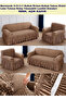 Crinkled Sofa Couch Cover Set Elastic Skirted Sofa Couch Slipcover 3+3+1+1 Standard