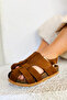 Arezzo Unisex Leather Children's Sandals Brown - 2