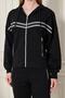 Women's Cotton Full Zip Hooded Tracksuit Set Black 5552-S - 8