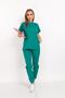 Operation Green Çağla Model Snap-Button Mandarin Collar Soft Lycra Nurse Doctor Hospital Scrubs Uniform Set