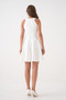 Women's White Stretchy Diver Fabric Sleeveless Flared Mini Dress 2165 - 3