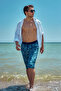 Remsa men's pool & beach long capri shorts swim trunks rk007 blue china - 3