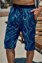 Remsa men's pool & beach long capri shorts swimsuit rk006 navy windbreaker - 5