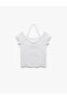 Cotton Slim Fit Tie Neck Detail Short Sleeve T-Shirt - 3