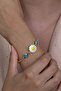 Gold Model Gold Color Evil Eye Beaded Daisy Bracelet Bbb10 - 3