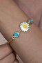 Gold Model Gold Color Evil Eye Beaded Daisy Bracelet Bbb10 - 2