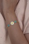 Gold Model Gold Color Evil Eye Beaded Daisy Bracelet Bbb10 - 4