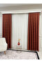 Brick Color Pompom Pufy Background Curtain 1/3 Sik Pleat - 6