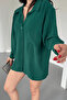 Women's Perla Emerald Single Pocket Oversize Shirt, Wide Fit Shirt, Aerobin Shirt - 4