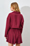 Modal Fabric Made, Crop Cut Shirt. - Burgundy |   Mks161445-01 ​​​​ - 5