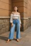 Women's Blue Wide Leg Long Jeans