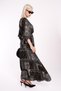 Black Print Slit Detail Long Dress Mg2325 - 4