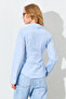 Waist-Fitted Bell Sleeve Lycra Cotton Shirt - Blue | MKS161463-01 - 5