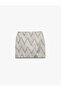 Gabardine Cotton Slim Fit Geometric Patterned Mini Shorts Skirt