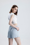 Women's Blue Shorts Modal Fabric Soft Textured Stretchy Lycra Lace-Up Double Pocket Shorts - 6