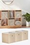 Beige 3-Piece In-Cabinet Laundry Toy Organizer Storage Box Organizer Without Lid 30X30X30 cm - 6