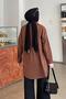 Single Pocket Detailed Oversize Shirt Bitter Brown - 3