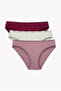Pack of 3 Ribbed Cotton Fabric Panties Set