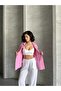 Women's Pink Muslin Fabric Oversize Shirt - 7