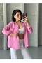 Women's Pink Muslin Fabric Oversize Shirt
