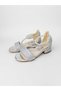 Girls' Silver Color Glittered Small Heel Comfortable Fit Stone Decorated Evening Dress Shoes 23 24 25 No