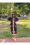 Patterned Loose Summer Dress – Black Orange, Loose Fit, Comfortable and Stylish Daily Wear