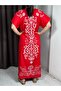Red and White Patterned Summer Long Dress – Comfortable Fit, Lightweight Fabric, Stylish Casual Wear - 4