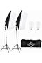 Photography SoftBox Lighting Kit with 2 Pcs 105W White Bulb and SoftBox, Carry Bag for Portrait
